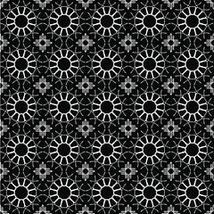 Seamless oriental pattern with Arabic ornaments.  White lines on a black background.