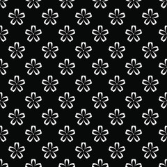 Seamless oriental pattern with Arabic ornaments.  White lines on a black background.