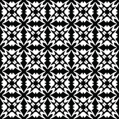 Fototapeta premium Seamless oriental pattern with Arabic ornaments. White lines on a black background.
