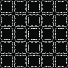 Fototapeta premium Seamless oriental pattern with Arabic ornaments. White lines on a black background.
