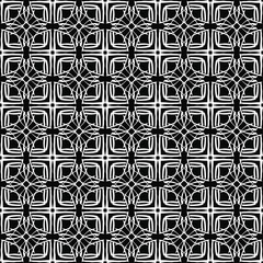 Seamless oriental pattern with Arabic ornaments.  White lines on a black background.