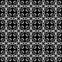 Fototapeta premium Seamless oriental pattern with Arabic ornaments. White lines on a black background.