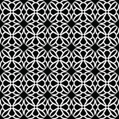 Seamless oriental pattern with Arabic ornaments.  White lines on a black background.