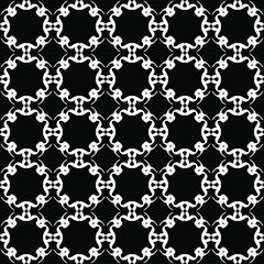 Seamless oriental pattern with Arabic ornaments.  White lines on a black background.