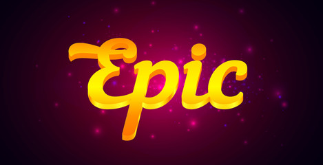 Epic Lettering with Golden Text on Dark Purple Background