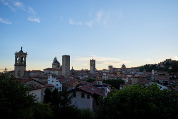 Fototapeta na wymiar Picturesque view over Bergamo historic center