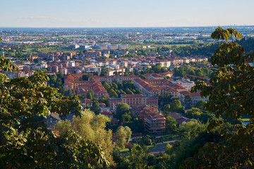 Fototapeta premium Picturesque view over Bergamo historic center