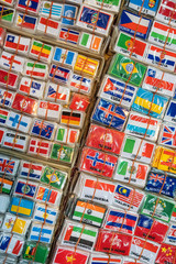 Fototapeta na wymiar Bunch of patches with world country flags