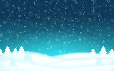 winter christmas snow blue xmas background vector