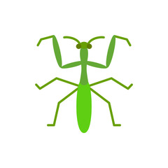 Mantis insect bug single flat color vector icon
