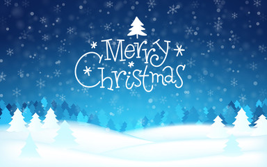 winter christmas snow blue tree background vector