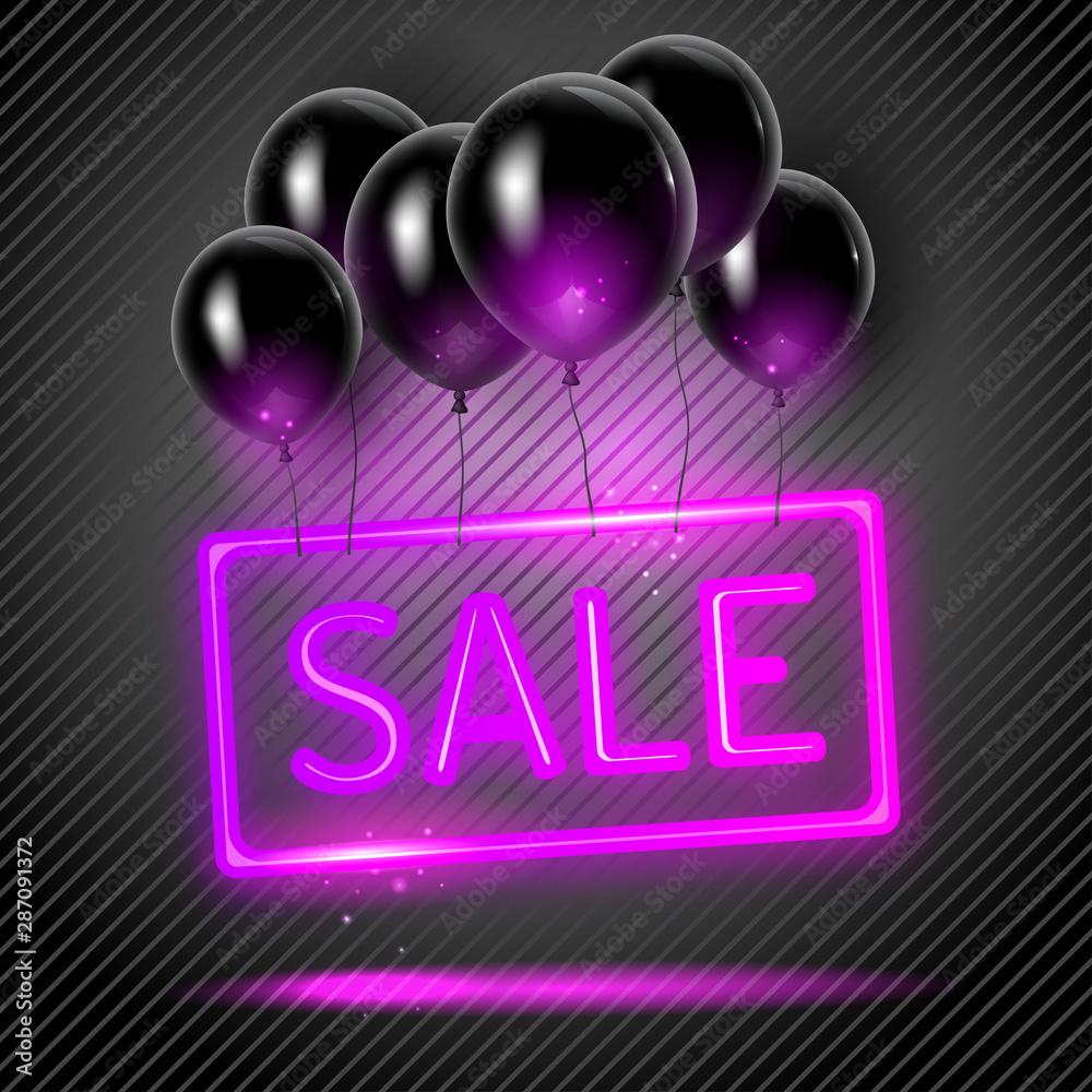 Sticker Sale neon banner