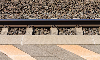 Railway Platform with Train Tracks in Germany