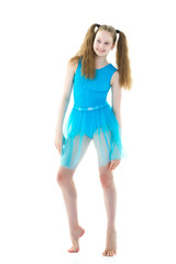 The gymnast prepares to perform the exercise.