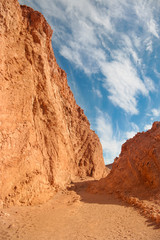 Giant Rock Wall at Atacama Desert in a Sunny Day