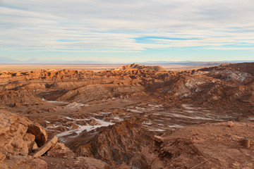View of Atacama Desert with Salt and Sand