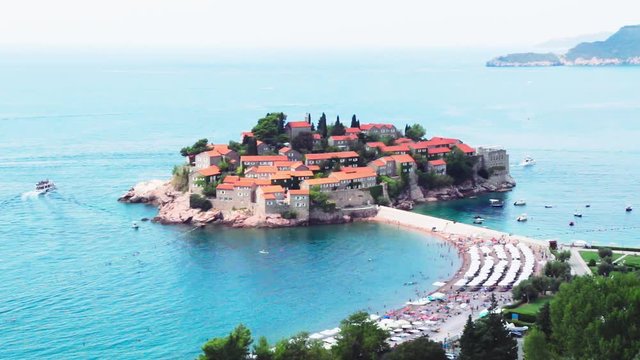 sveti stefan island in sea montenegro