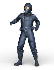 ガスマスク男性