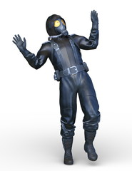 ガスマスク男性