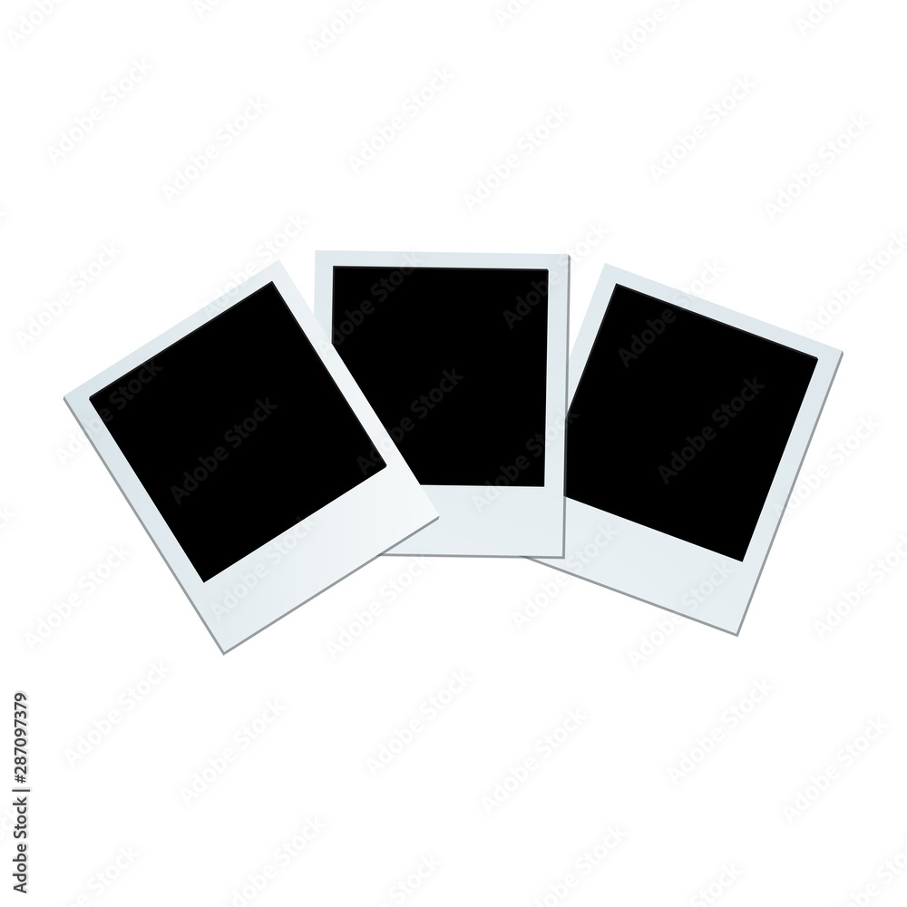 Poster Set of three empty photo frame - stock vector