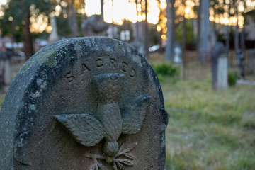 Ancient Weathered Grave Yard Head Stones