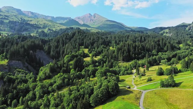 The Swiss alps from above - the beautiful nature of Switzerland - aerial timelapse shot