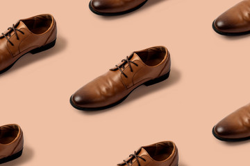 Male elegant leather shoe pattern . Can be used as a background