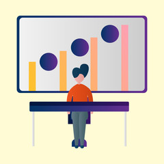  Set of Data Analysis Illustration for business, finance, data analysis and marketing. Modern flat design concept. Web page design for website and mobile website. Flat vector illustration. Set of Data