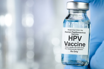 Small drug vial with HPV vaccine