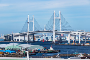 (神奈川県ｰ湾岸風景)港の見える丘公園から望むベイブリッジ３