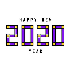Happy New Year 2020 Celebration greeting card illustration for New Year eve - Vector Eps