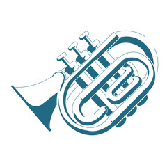 Vector drawn cornet. Isolated on white background.