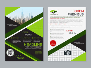 Modern professional two-sided flyer vector design template