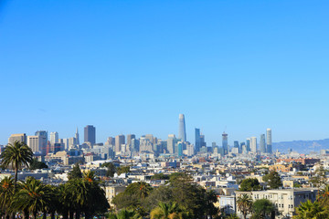 Obraz premium View of San Francisco’s Skyline from Mission Dolores Park, United States
