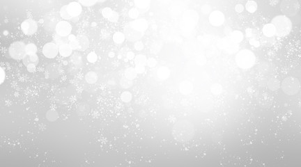 white blur abstract background. bokeh christmas blurred beautiful shiny Christmas lights. Snow background.