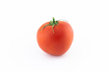 fresh red tomato on white background