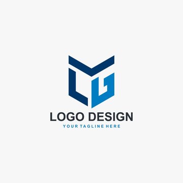 Letter MLG logo design vector. Monogram LG logo design. Outline type vector icon.