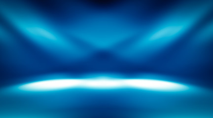 Spotlight on dark Blue gradient abstract background / show room studio background