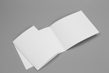 Blank portrait mock-up paper. brochure magazine isolated on gray, changeable background / white...