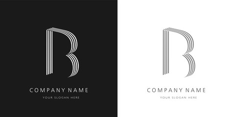 b logo 3d letter modern and creative design