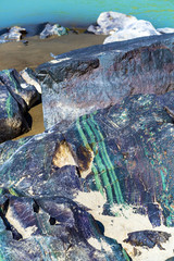Colored stones at the Katun river. Gorny Altai, Siberia, Russia