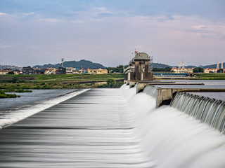 Nikaryo Kamigawara seki weir on the Tama River 4