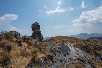 landscape of the Alpujarra de Granada, location near Ugijar (Spain)