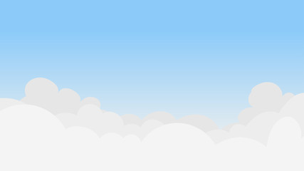Landscape blue sky and white clouds on sunny day.Sky and cloud background.cartoon sky concetp.Vector illustration