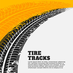 Fototapeta grunge tire track print marks backgroun obraz