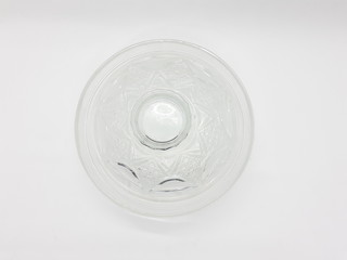 Transparent Dish Plate Bowl for Kitchen Cafe Restaurant Utensils in White Isolated Background