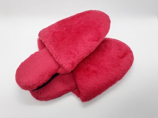 Beautiful Colorful Red Sandals Flip-Flop for Summer Beach Hotels or Home Footwear in White Isolated Background