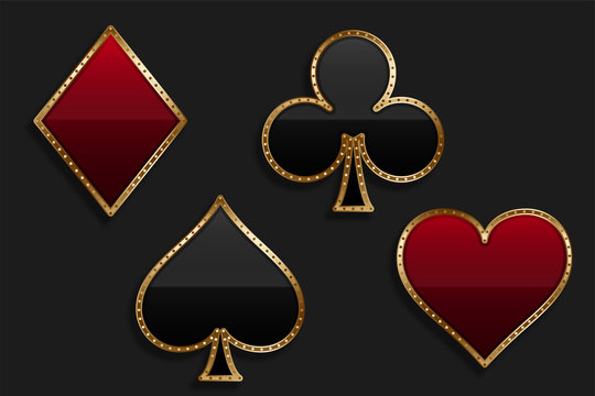 playing card suit symbol in shiny luxury style
