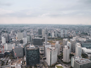 横浜みなとみらいランドマークタワーからの港湾都市展望