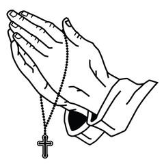 Hands Praying with Rosary